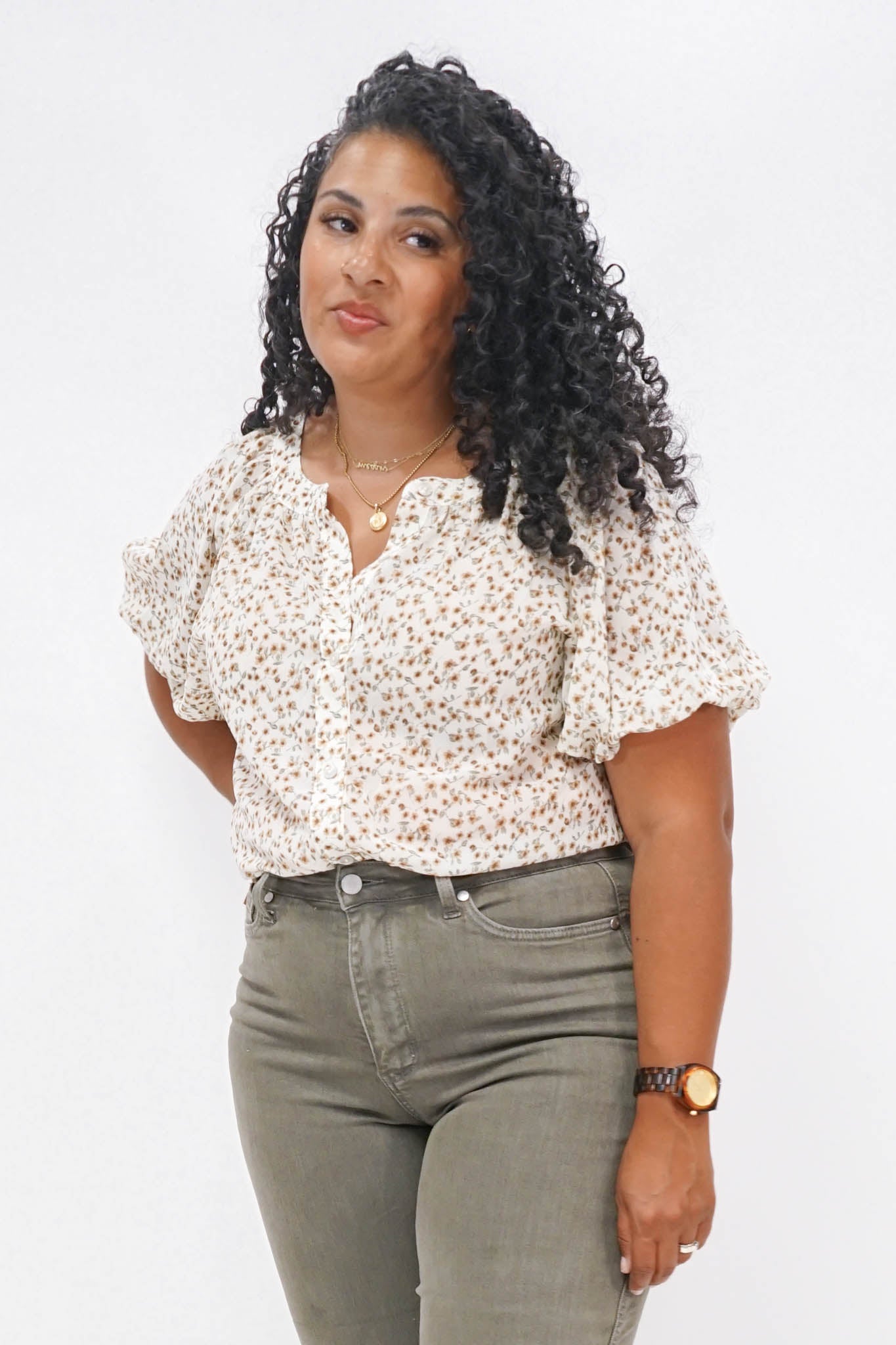Lyra Ditsy Floral Button Down