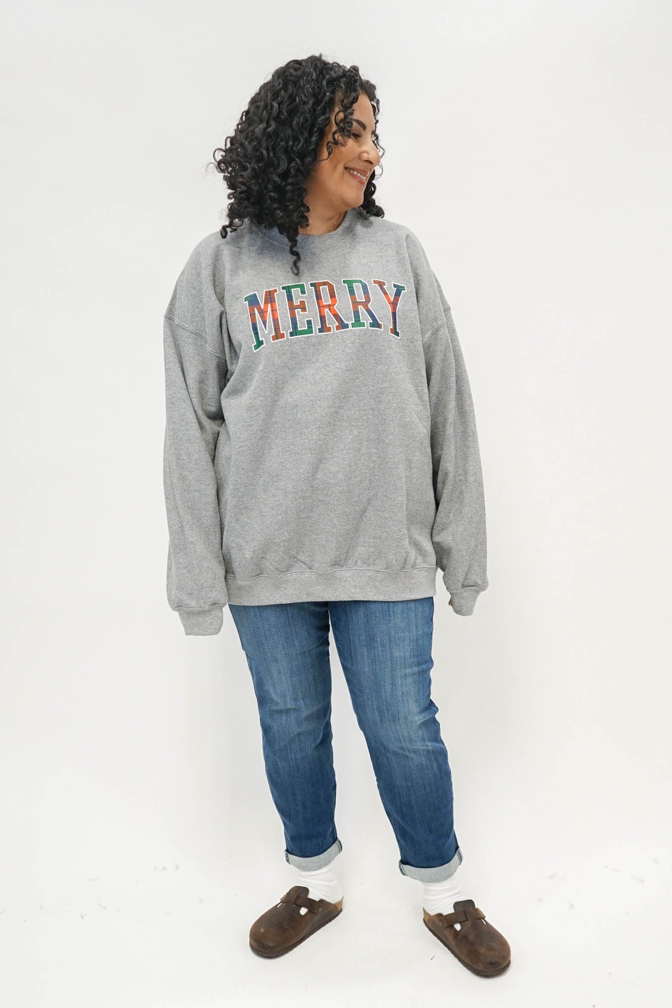 Decidedly Merry Sweatshirt In Gray