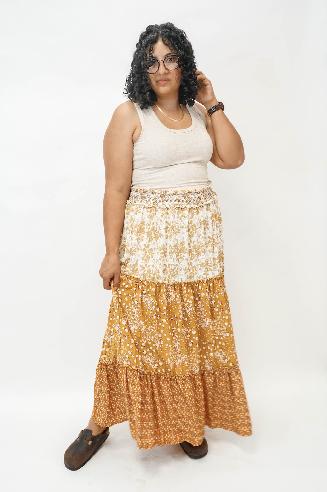 Pepa Floral Tiered Maxi Skirt
