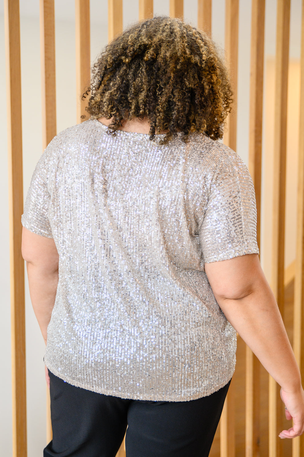 Tink Sequin Blouse in Silver