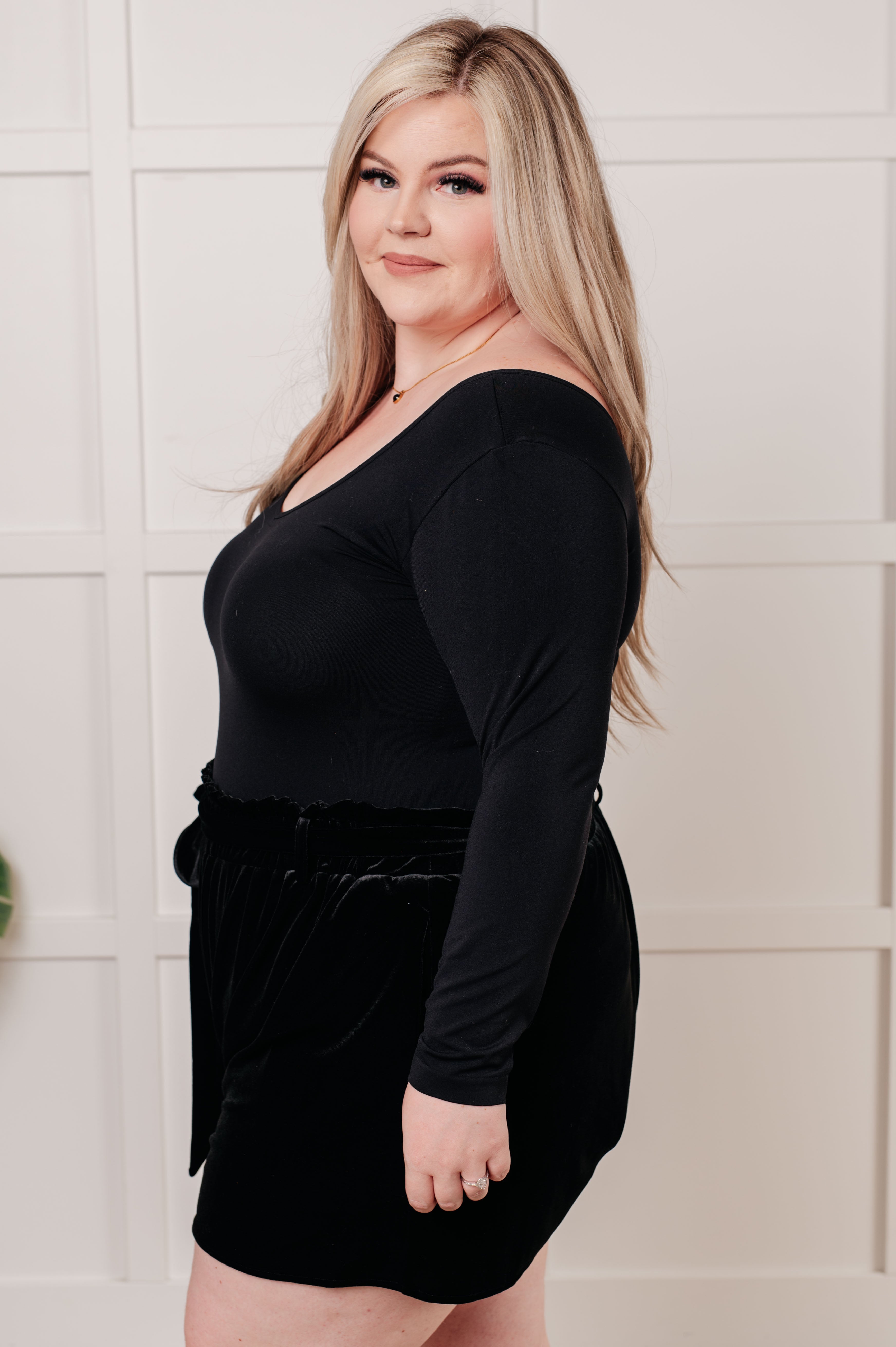 Essential Seamless Reversible Long Sleeve Top Black