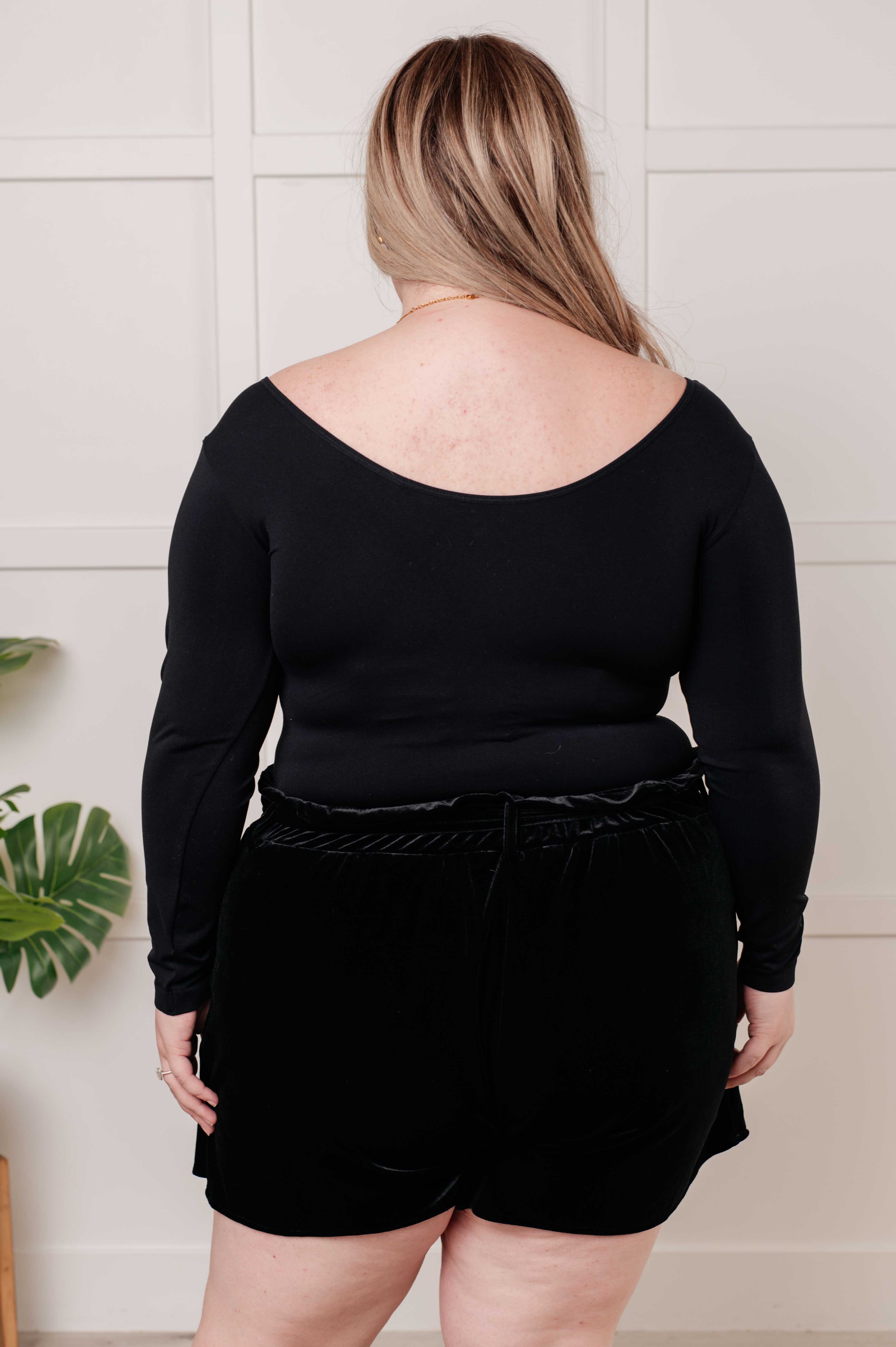 Essential Seamless Reversible Long Sleeve Top Black