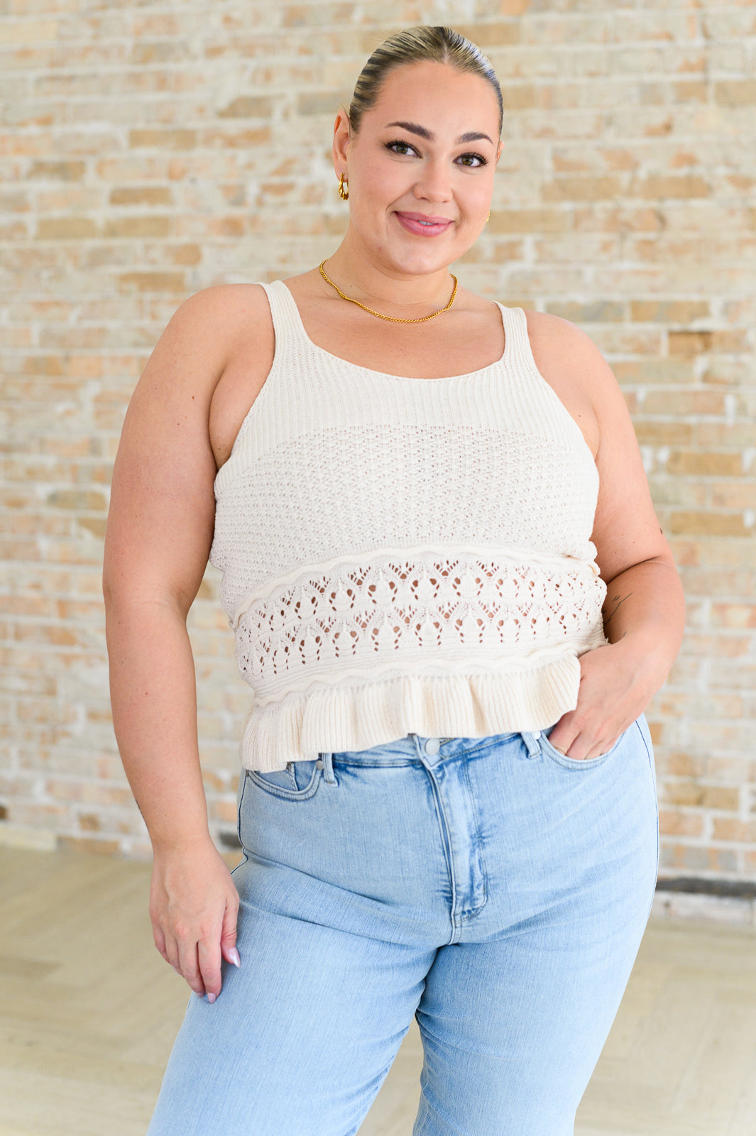 Cleo Ruffle Knit Tank Top