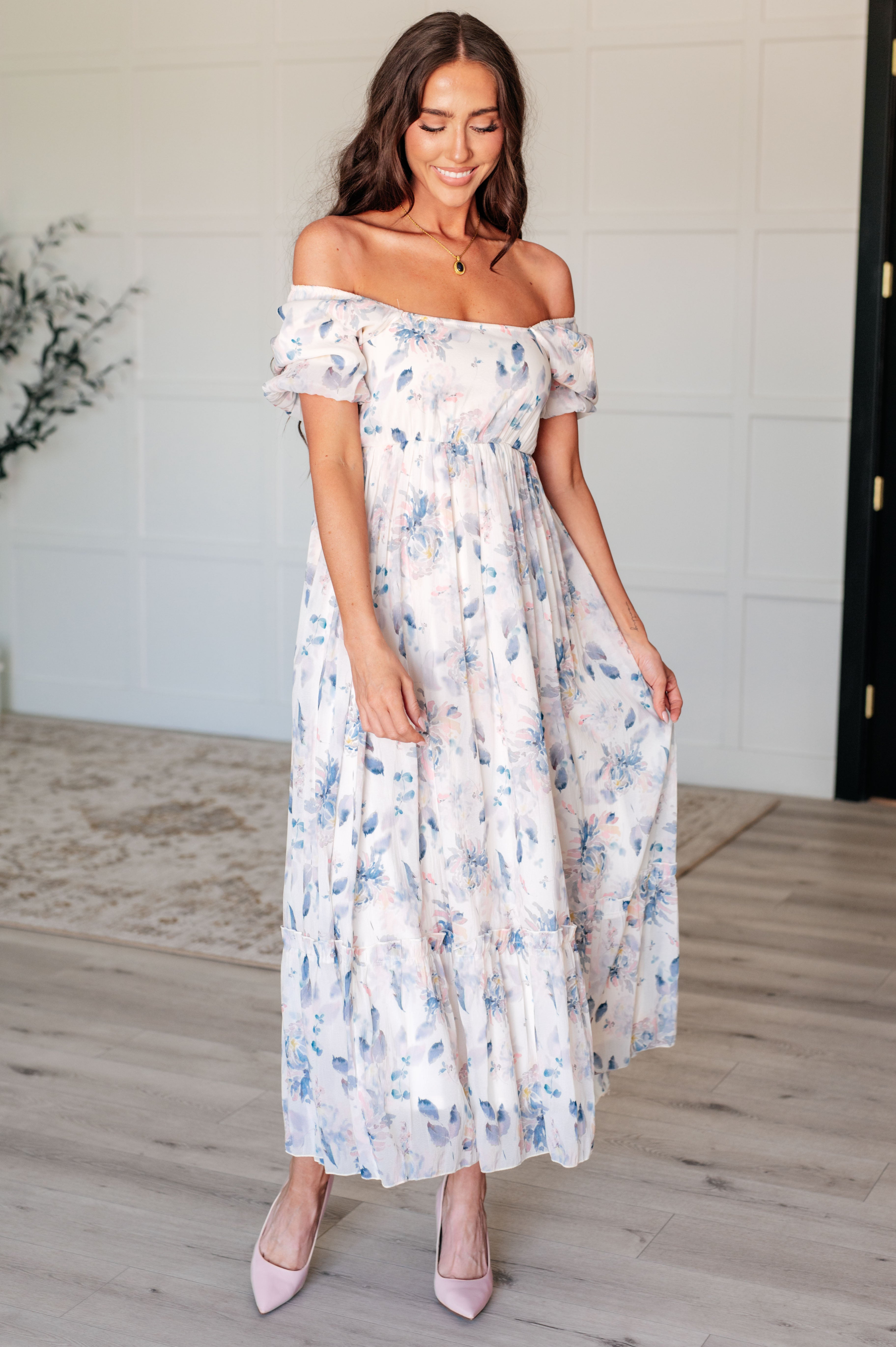 Bristol Balloon Sleeve Floral Dress