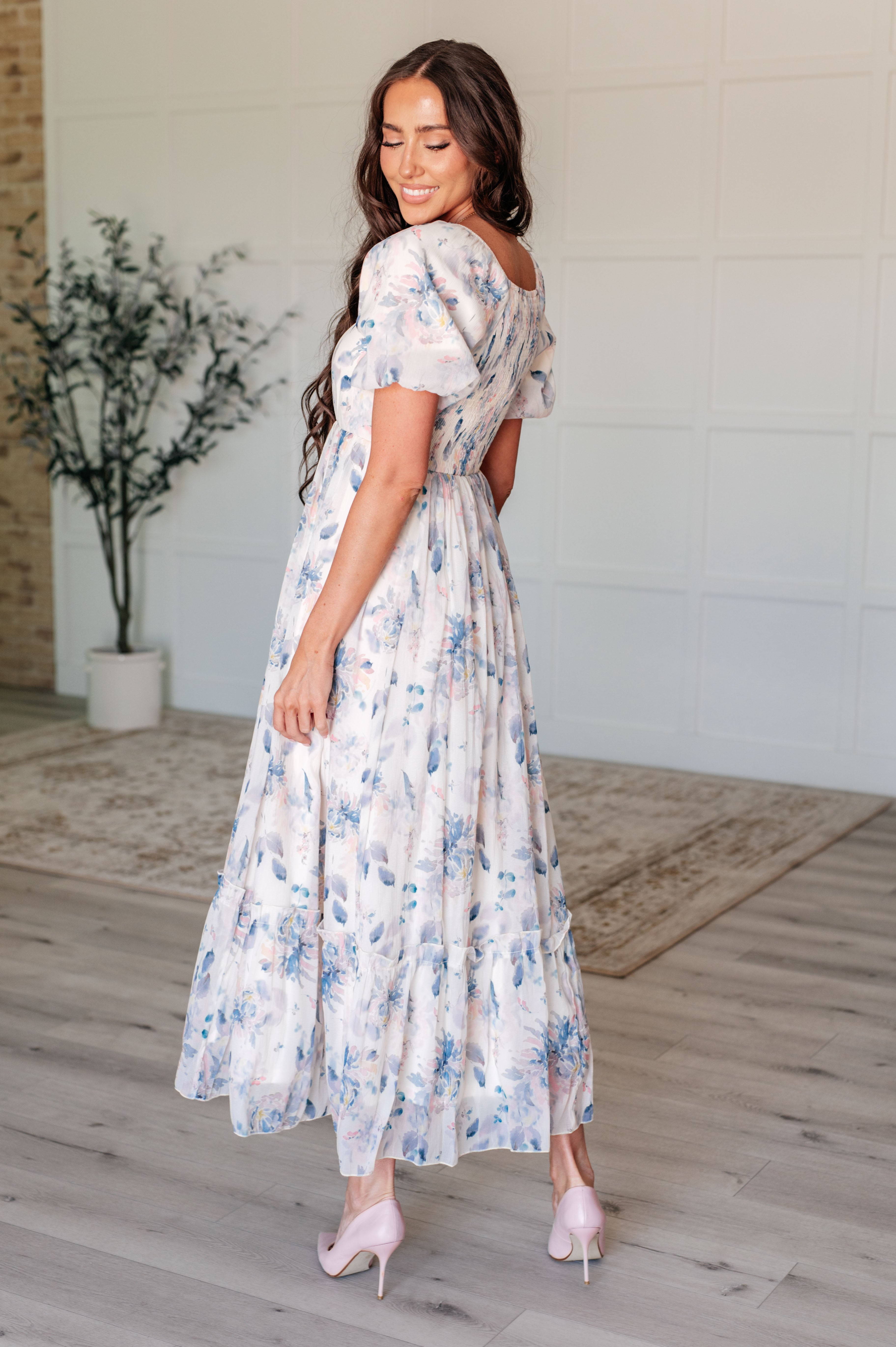 Bristol Balloon Sleeve Floral Dress