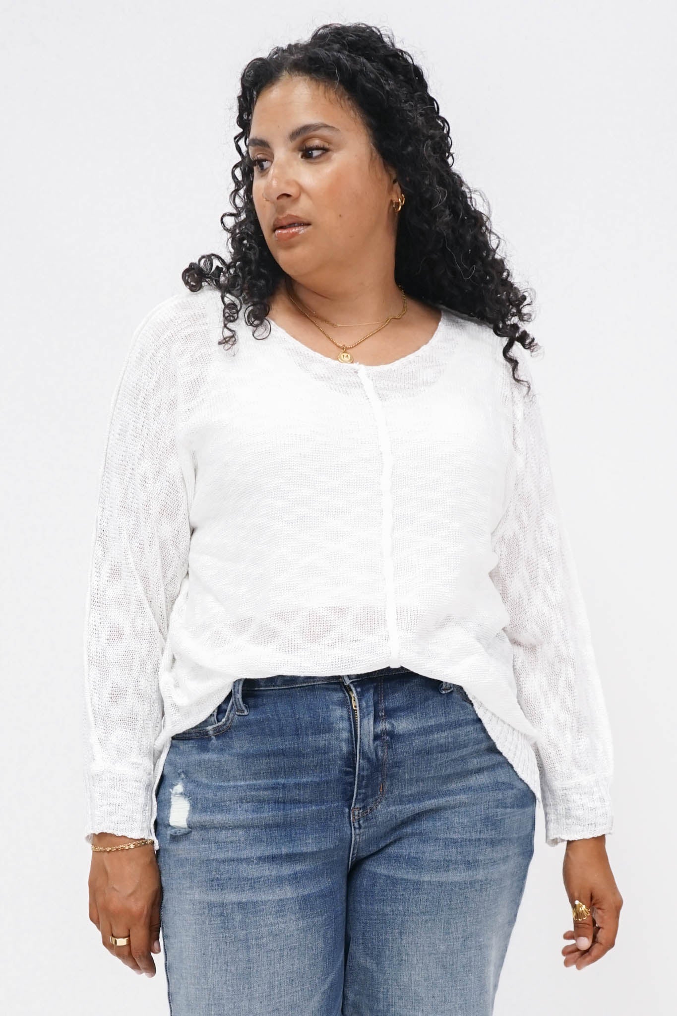 Aaliyah Knit Top in White