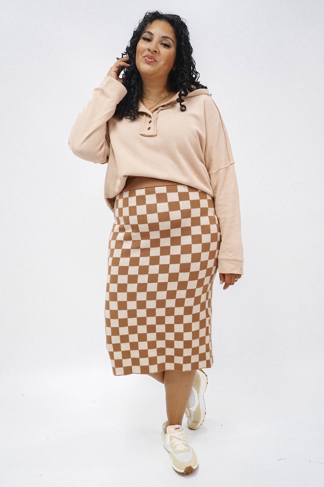 Chester Checkered Midi Skirt