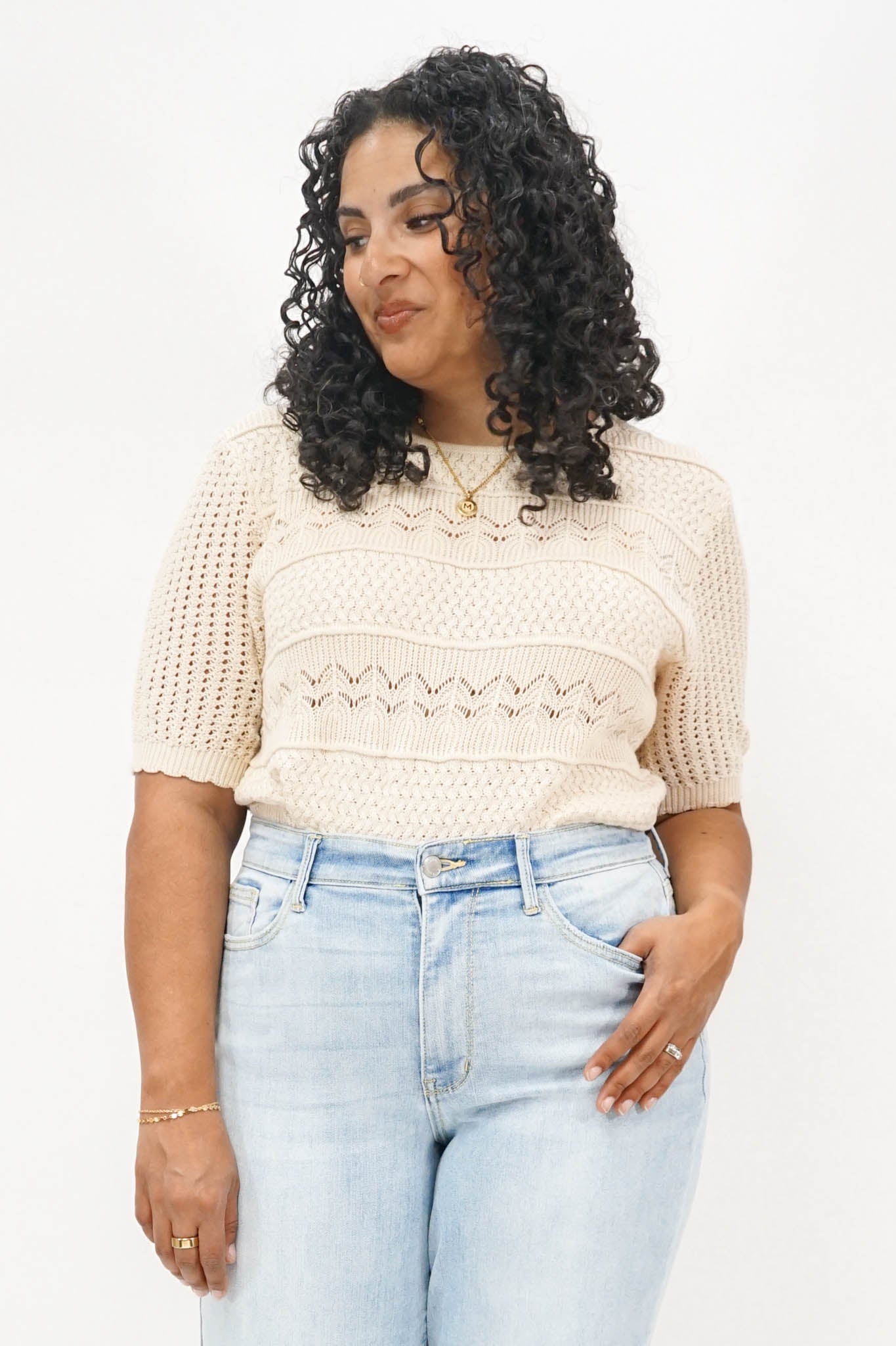 Haven Crocheted Knit Top