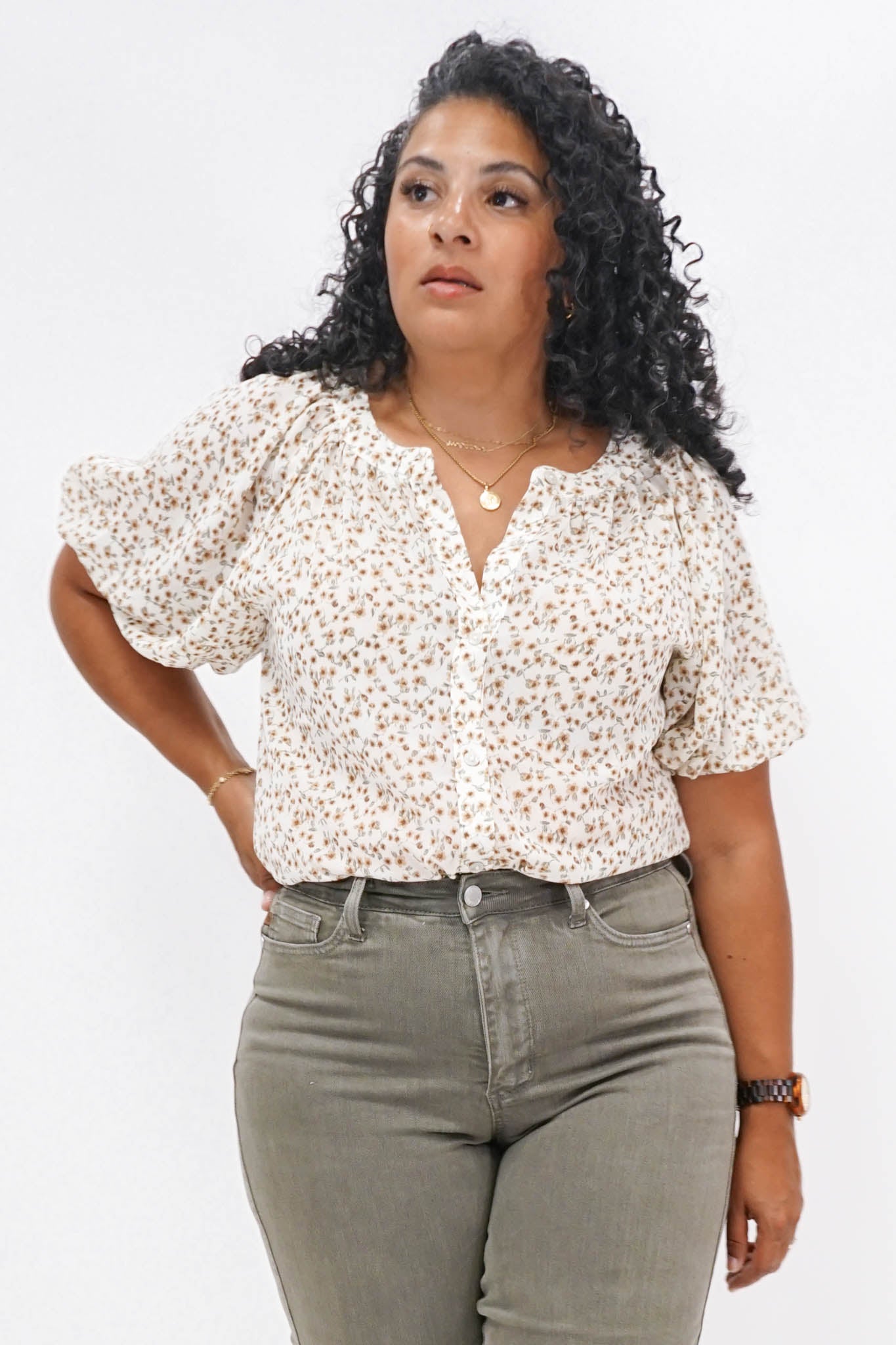 Lyra Ditsy Floral Button Down