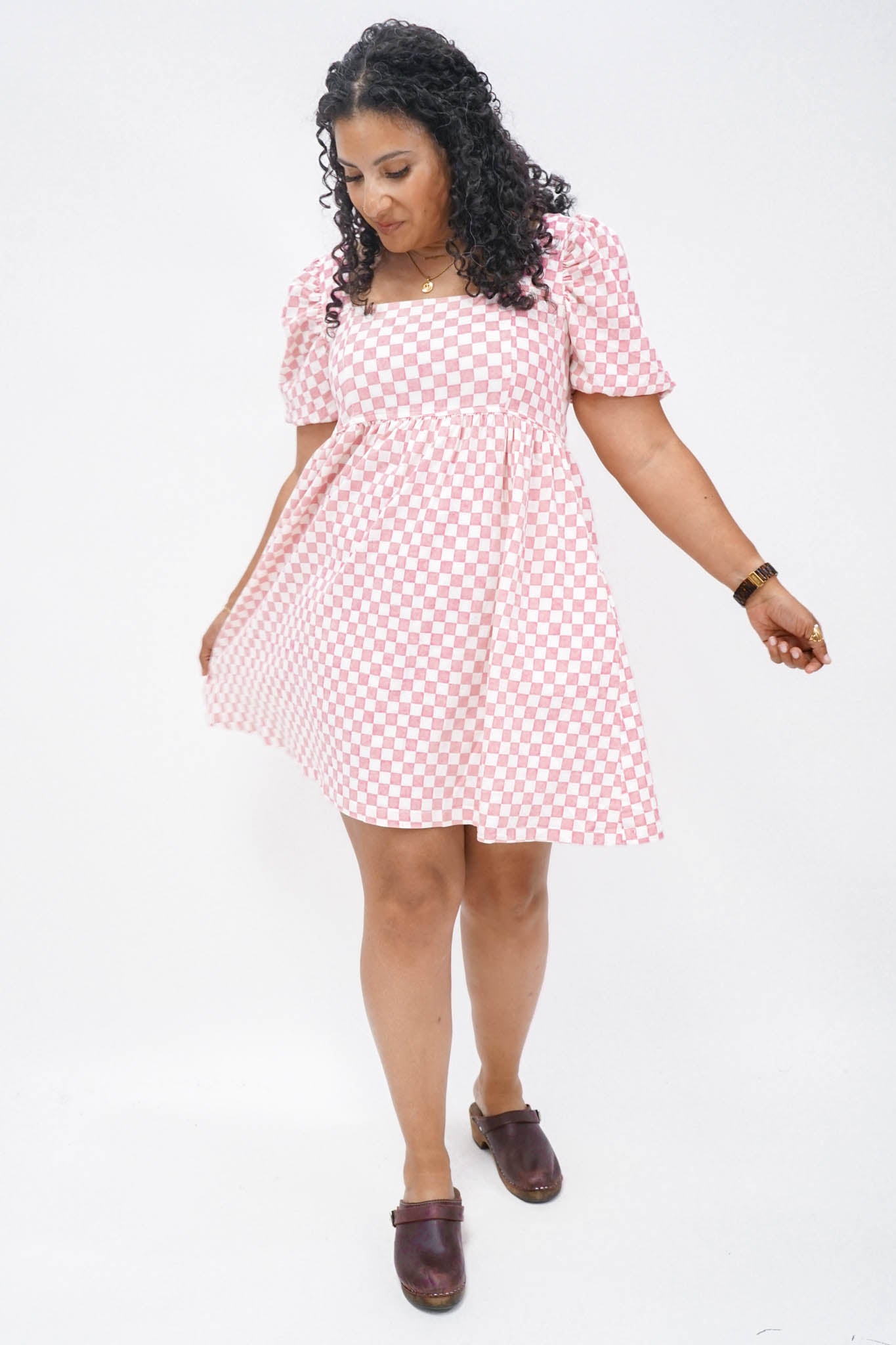 Sausalito Checkered Babydoll Dress
