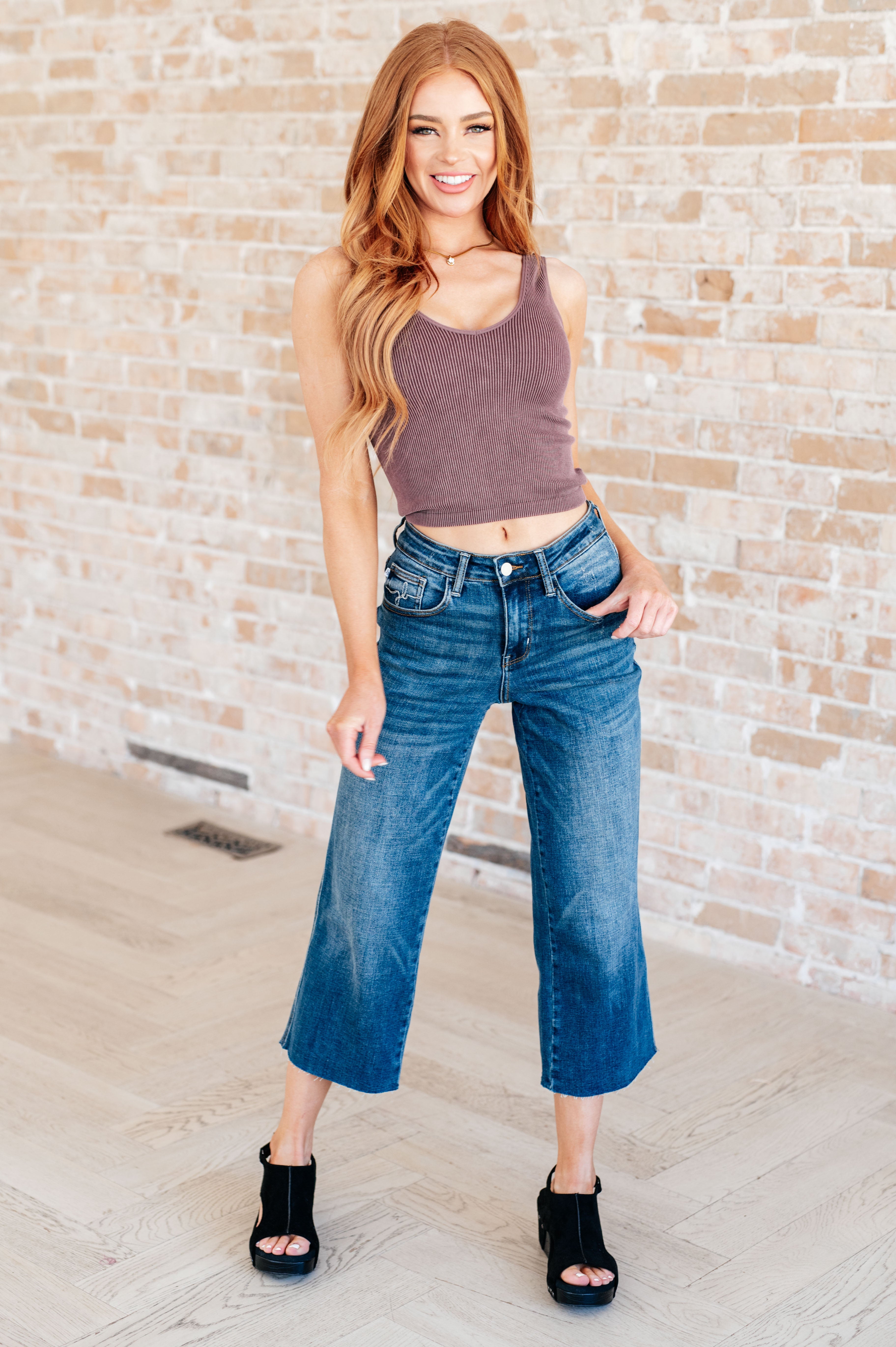 Omaha High Rise Wide Leg Crop Jeans