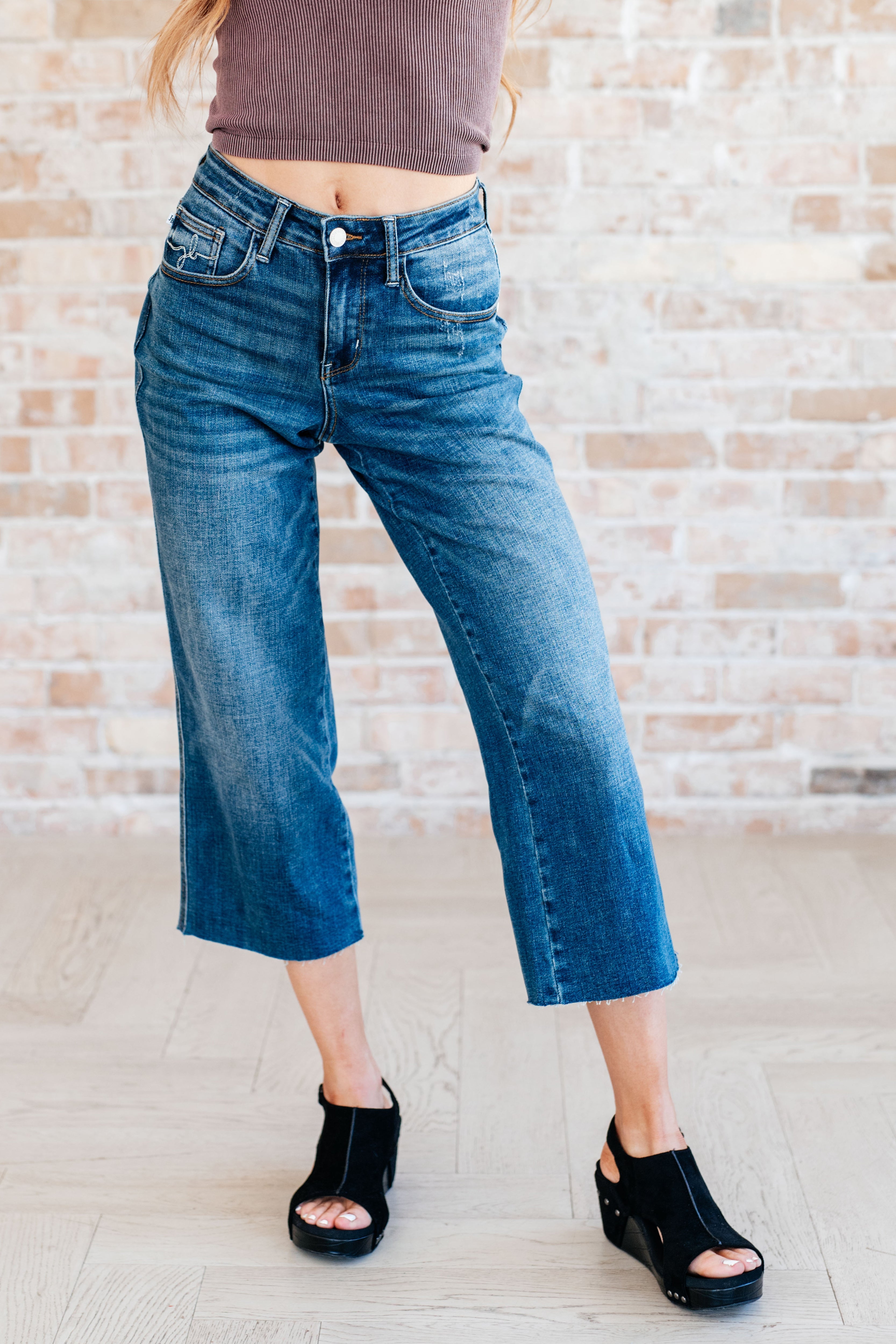 Omaha High Rise Wide Leg Crop Jeans
