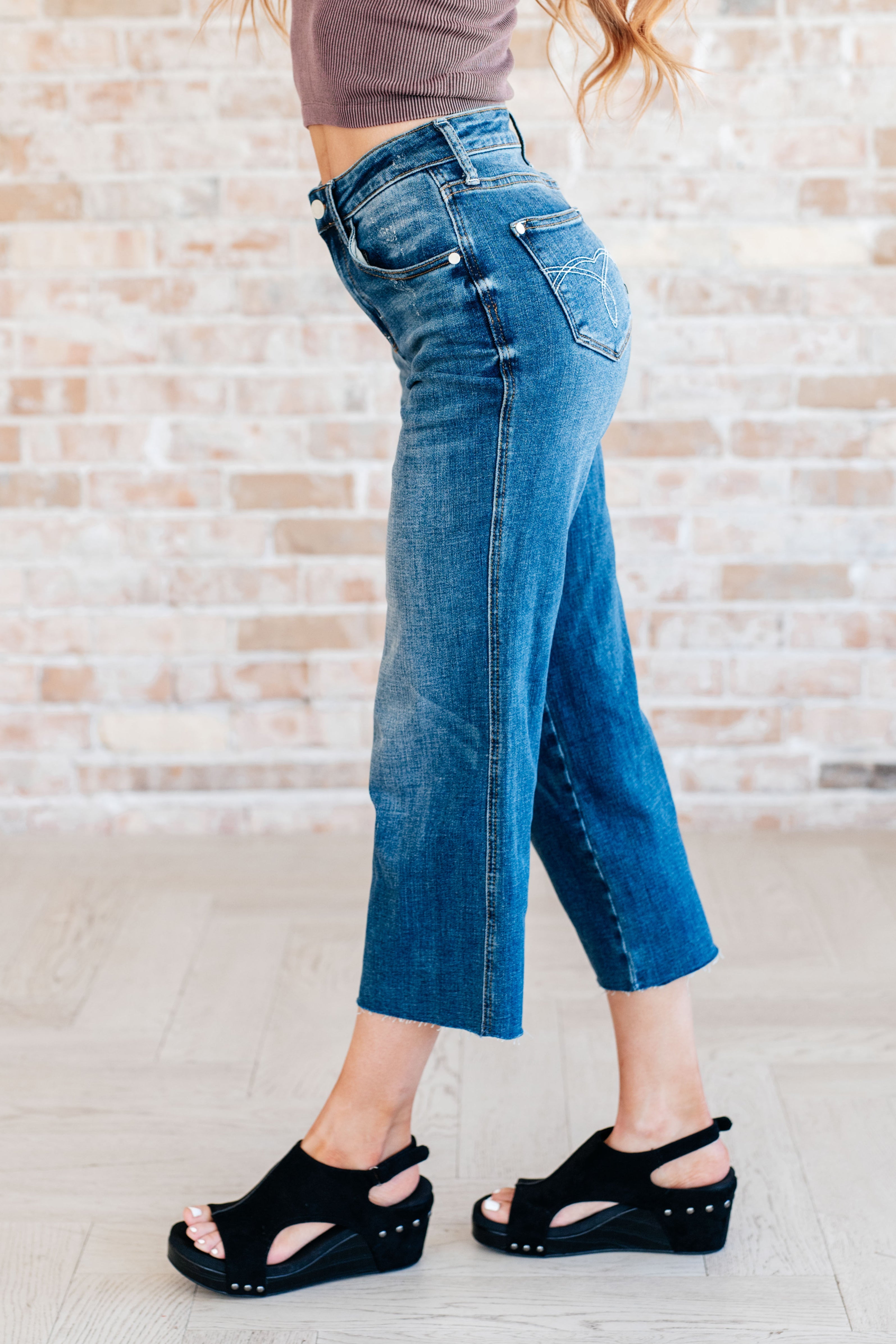 Omaha High Rise Wide Leg Crop Jeans