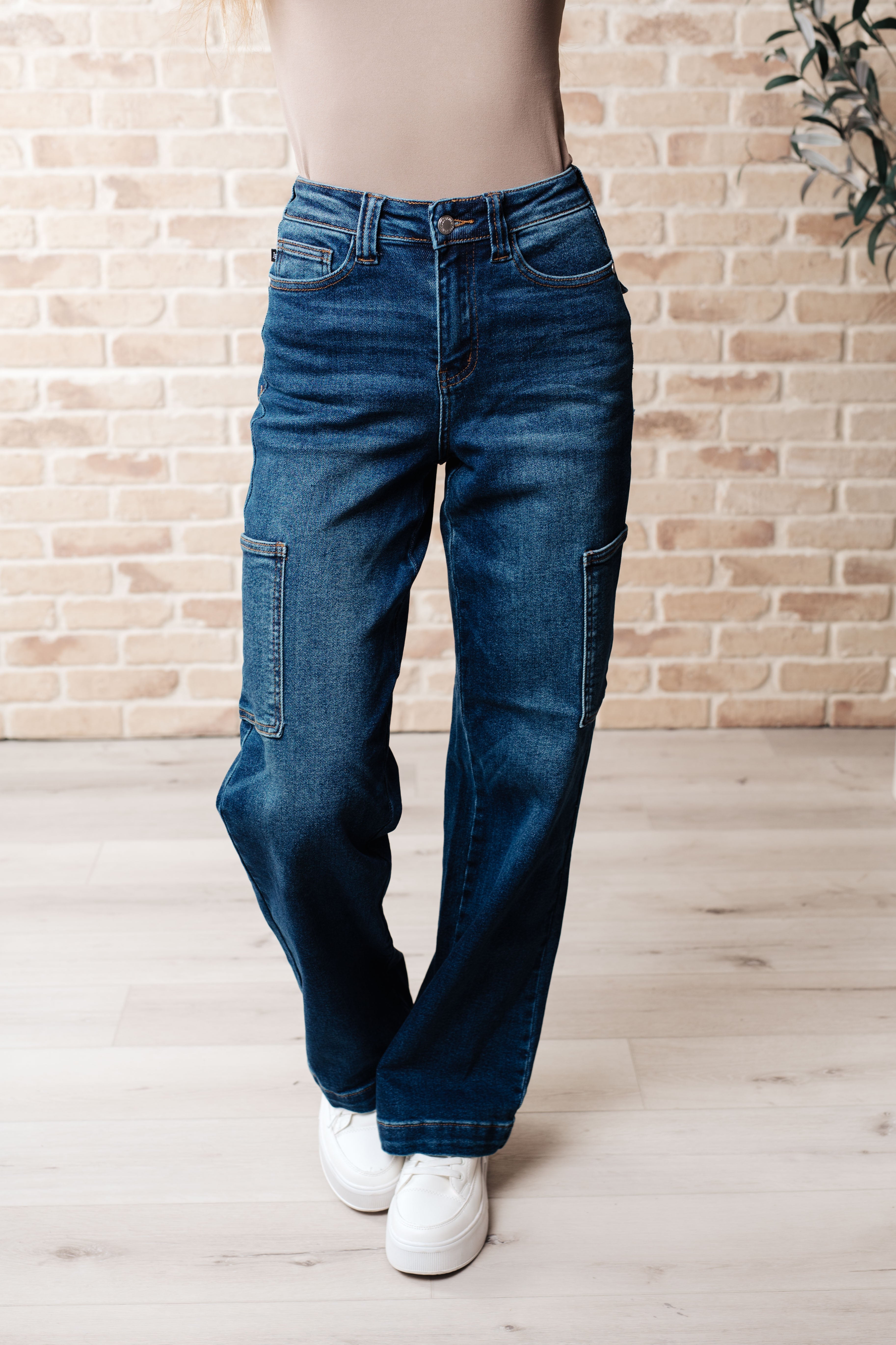 Newark High Rise Cargo Straight Jeans