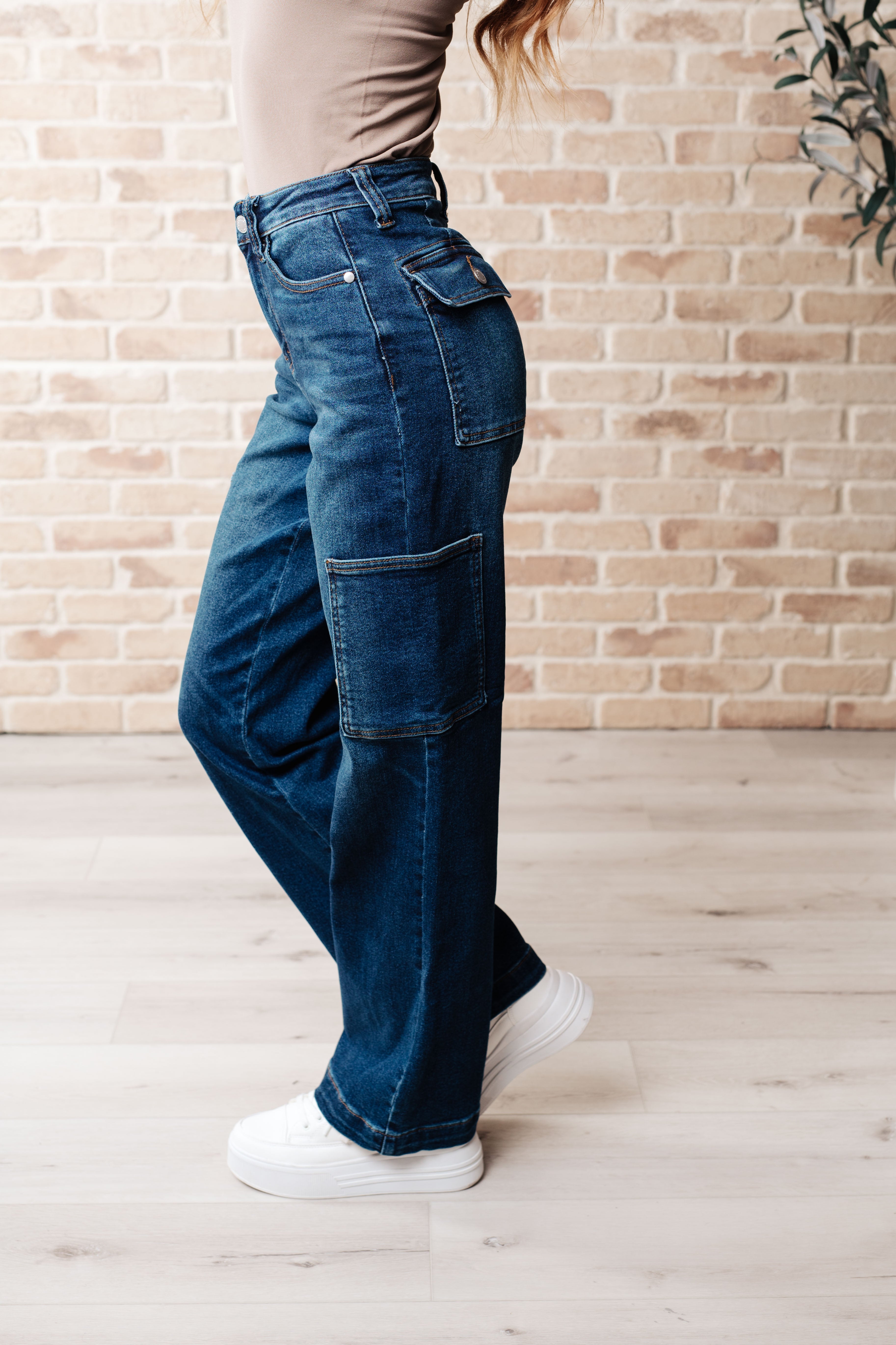 Newark High Rise Cargo Straight Jeans