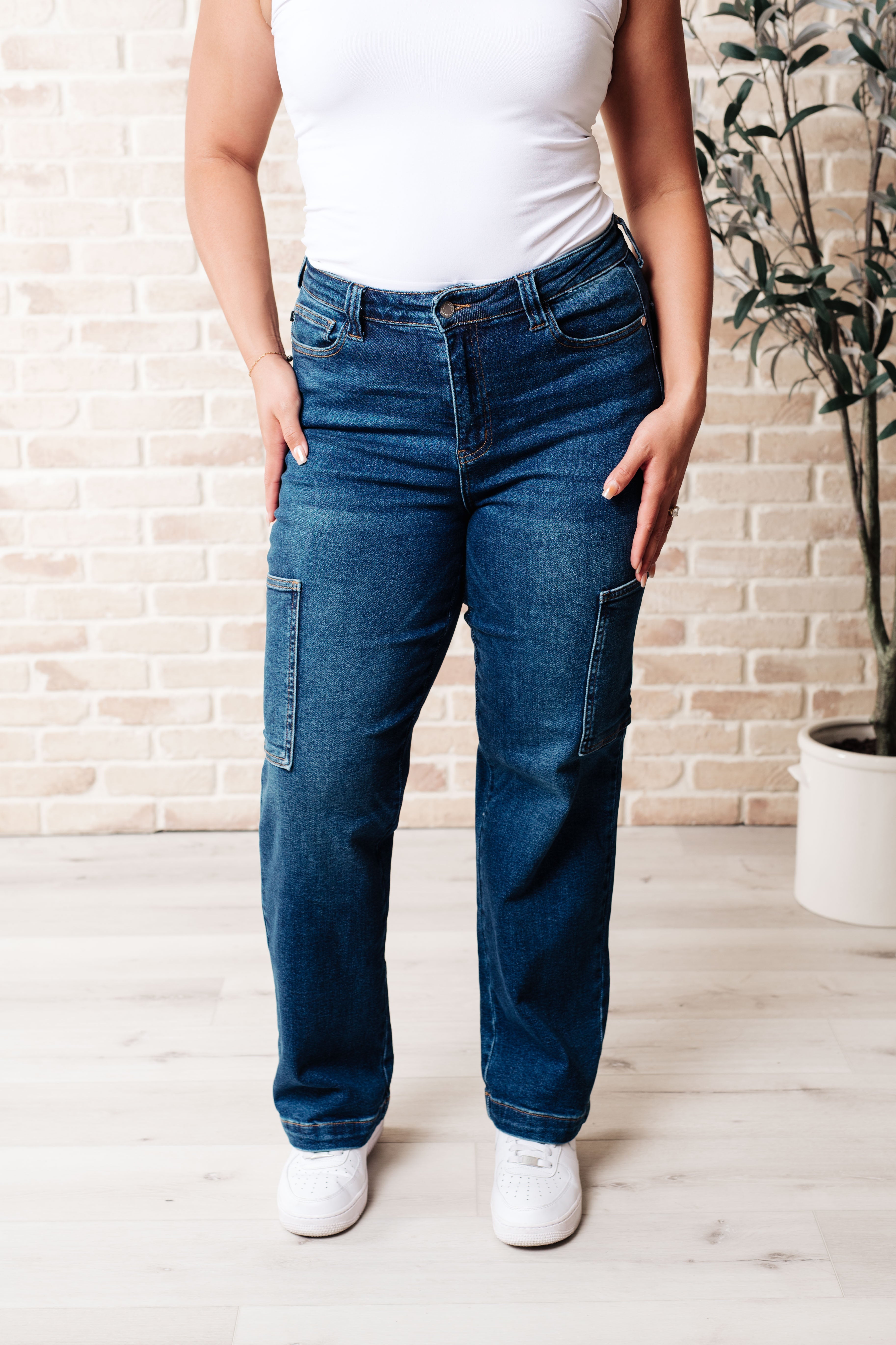 Newark High Rise Cargo Straight Jeans