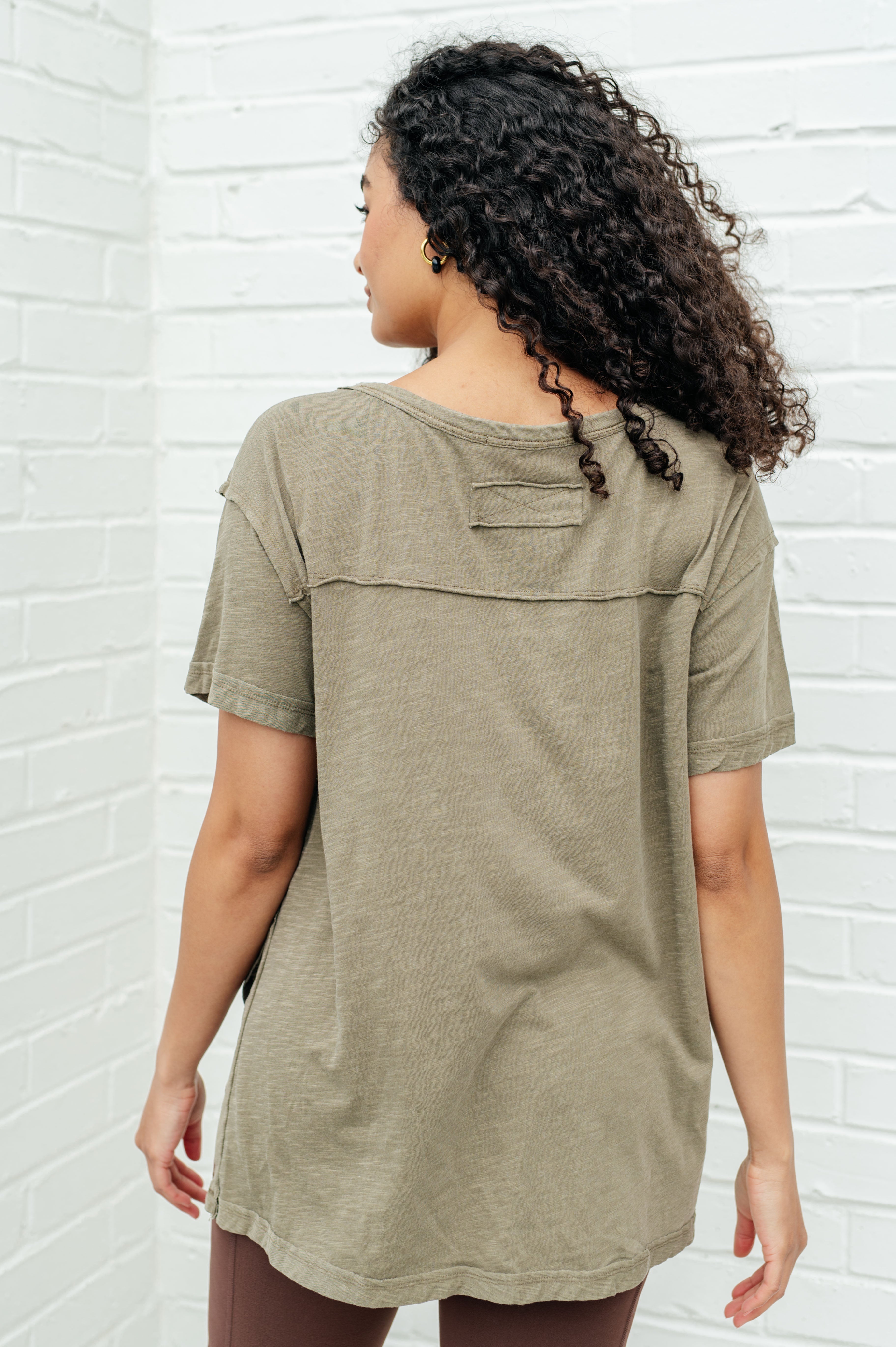 Effortless Relaxed Tee in Army