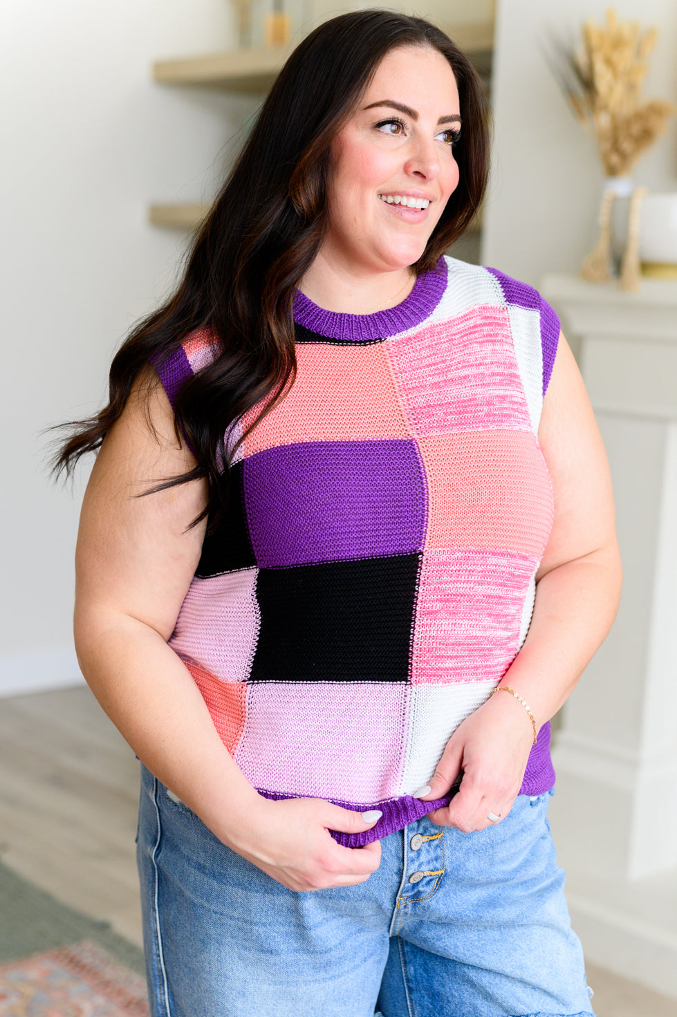 Shaylee Color Block Sweater Tank