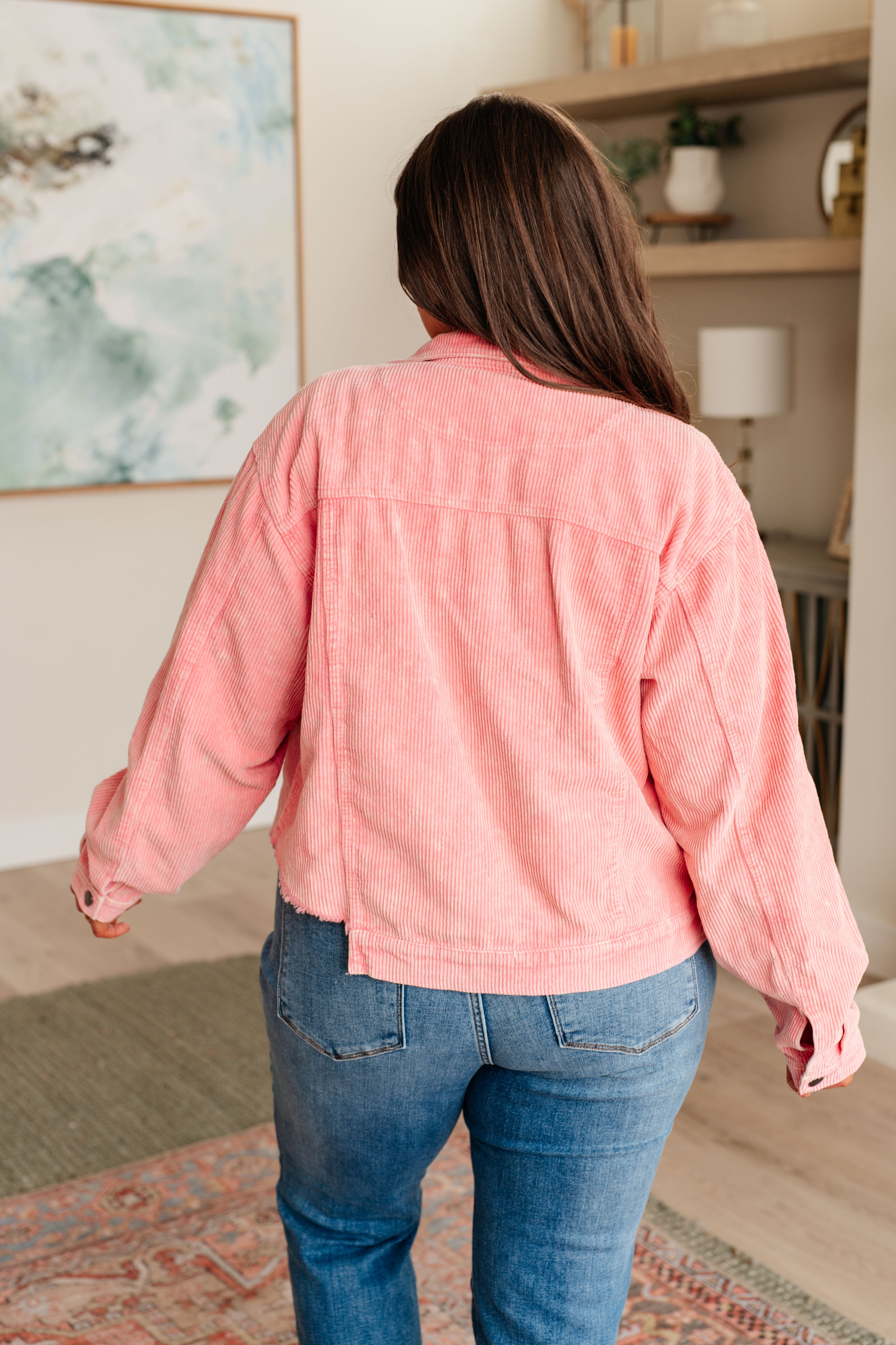 August Corduroy Jacket in Neon Pink