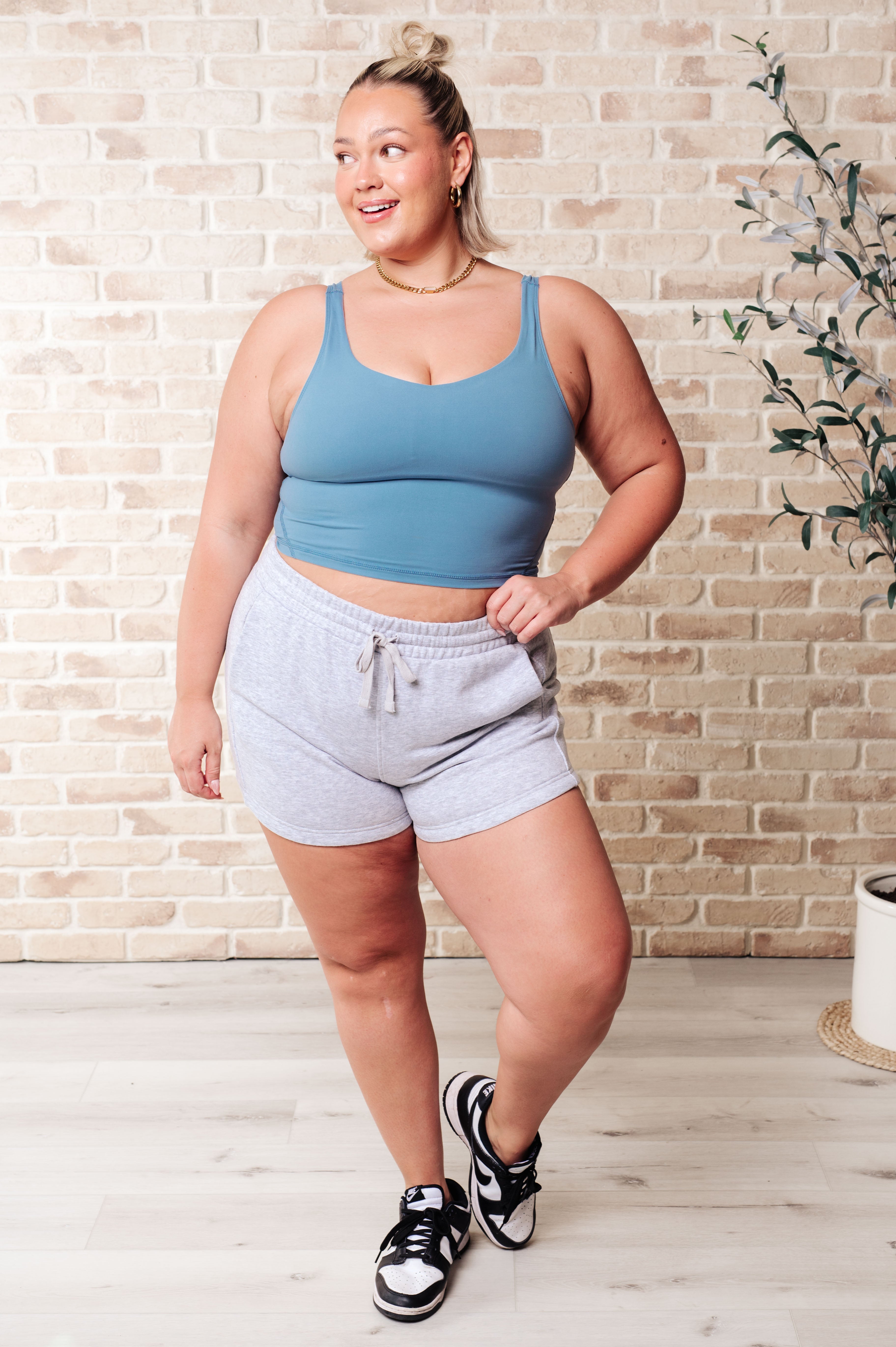 Work it Out Drawstring Shorts in Grey