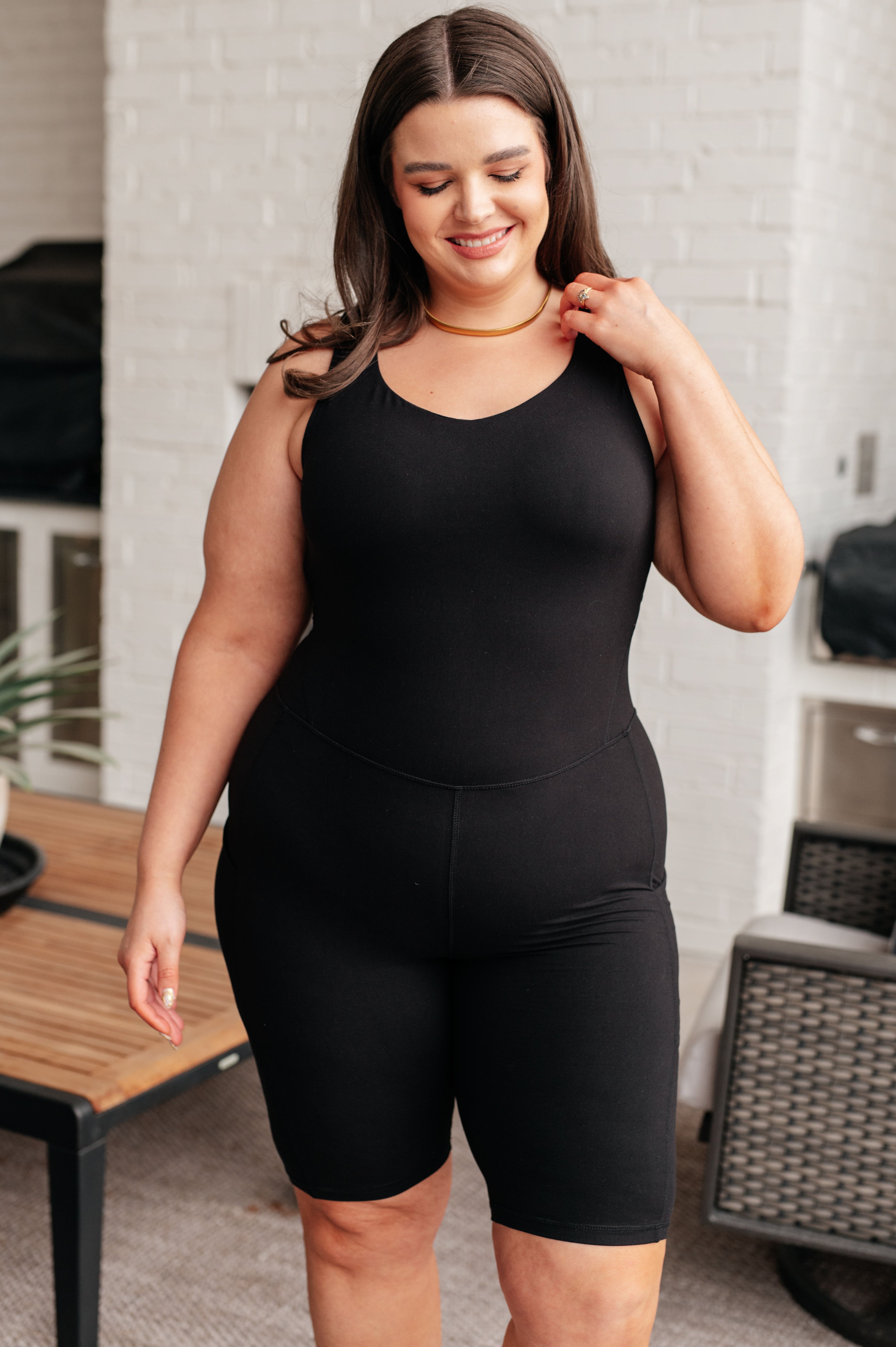 Essential Short Bodysuit in Black