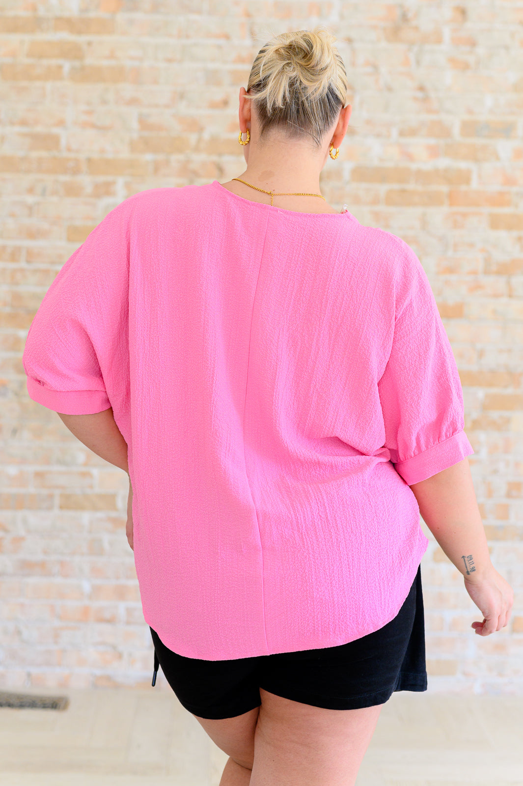 Ethel V-Neck Blouse in Pink