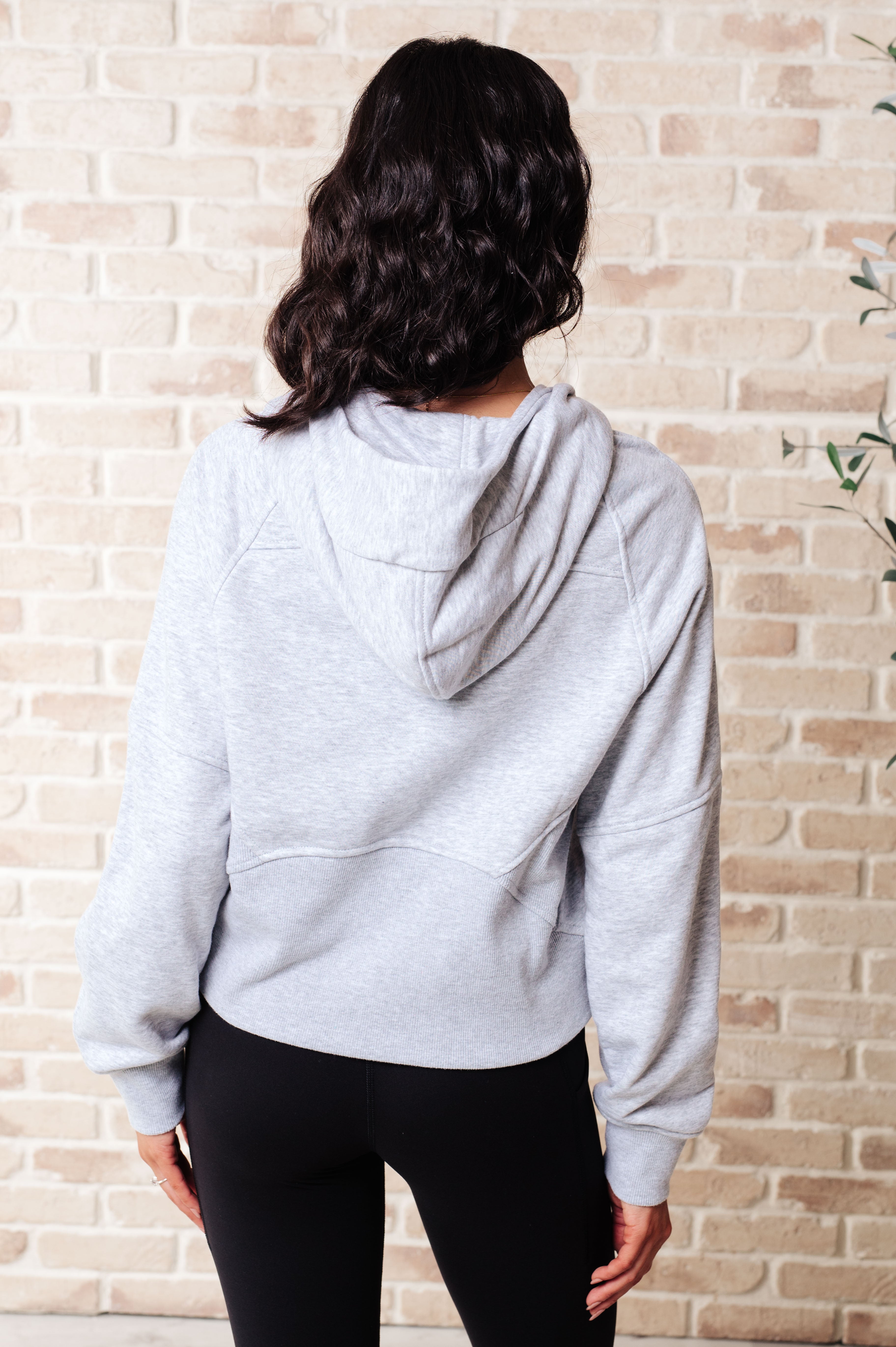 Work it Out Half Zip Hoodie in Grey