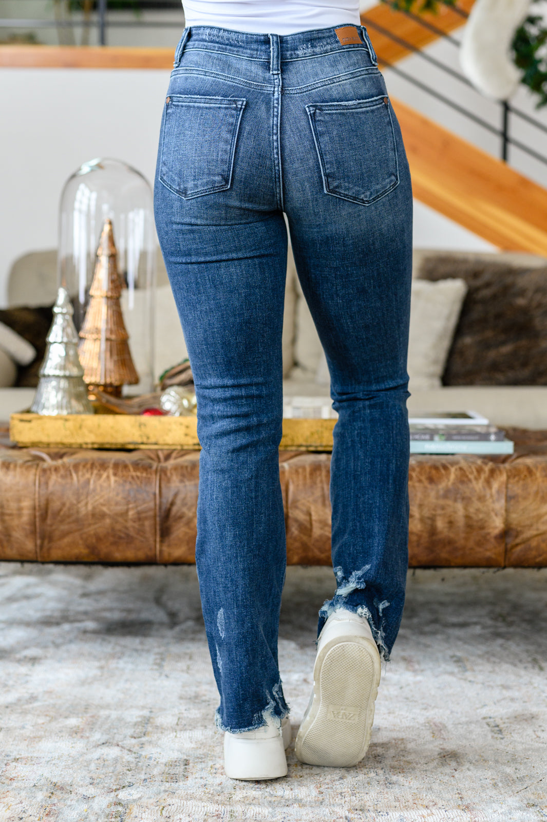 Fort Worth Mid Rise Slim Bootcut Destroyed Jeans