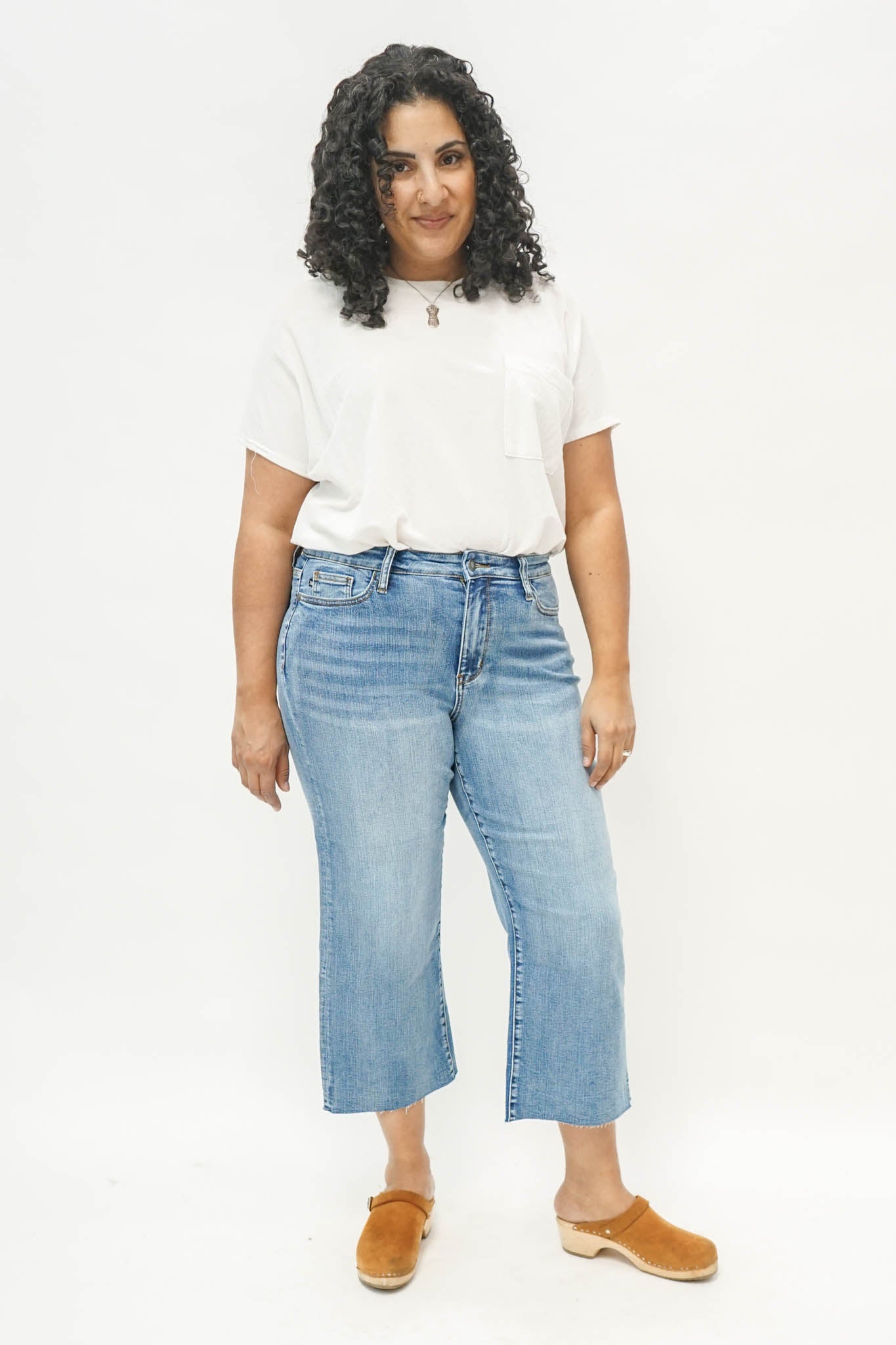 Brentwood High Waisted Wide Leg Cropped Jeans