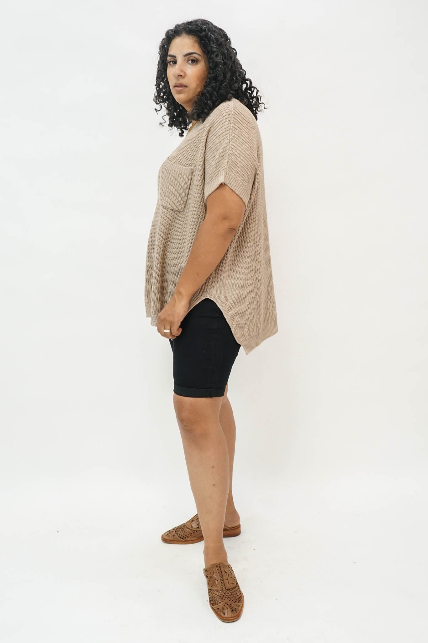 Calista Knit Top In Taupe