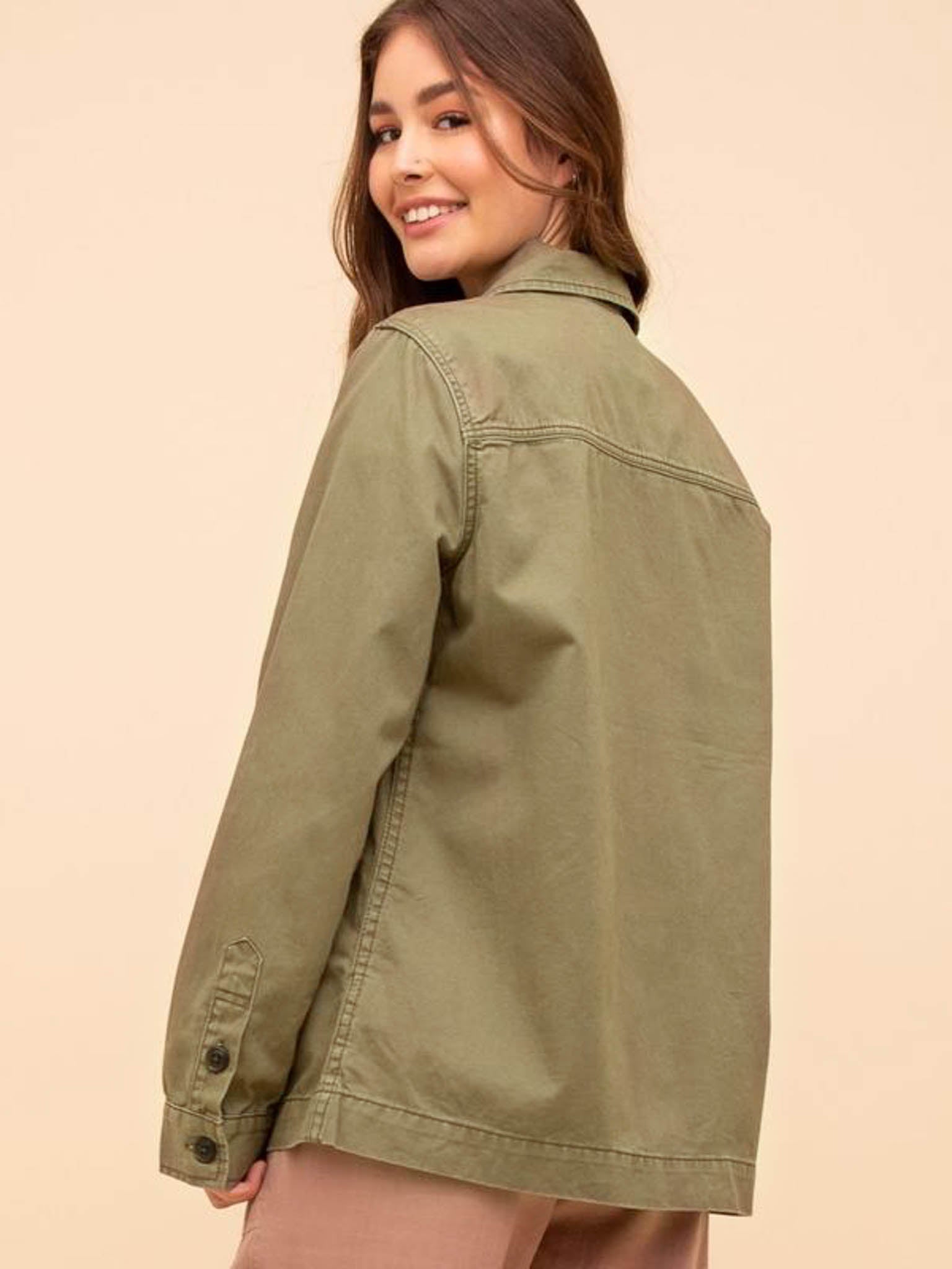 Mickie Military Jacket in Washed Olive