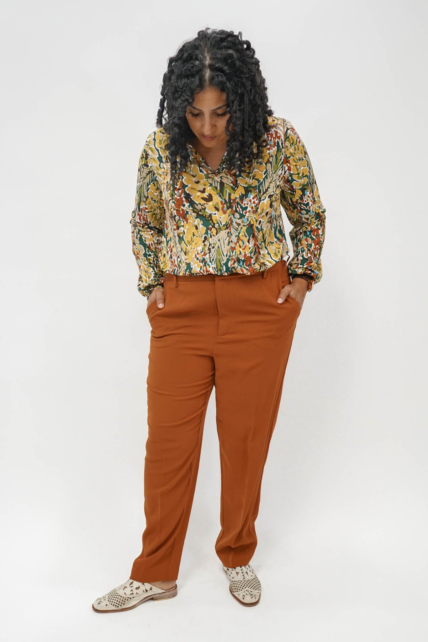 Tabby Floral Blouse in Spice