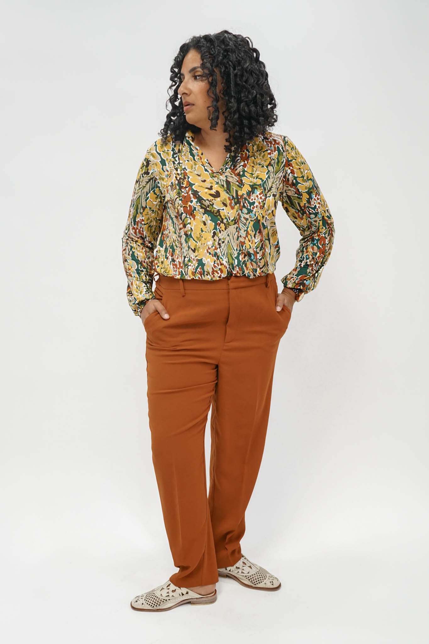 Tabby Floral Blouse in Spice
