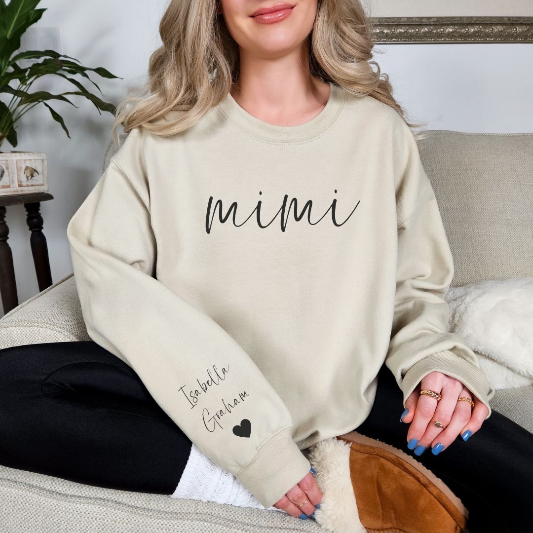 PREORDER: Custom Mama Sweatshirt in Assorted Colors - Two Sleeves