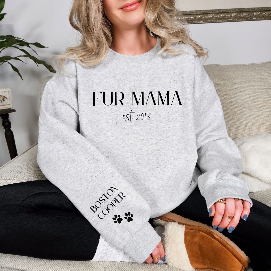 PREORDER: Custom Mama Sweatshirt in Assorted Colors - One Sleeve