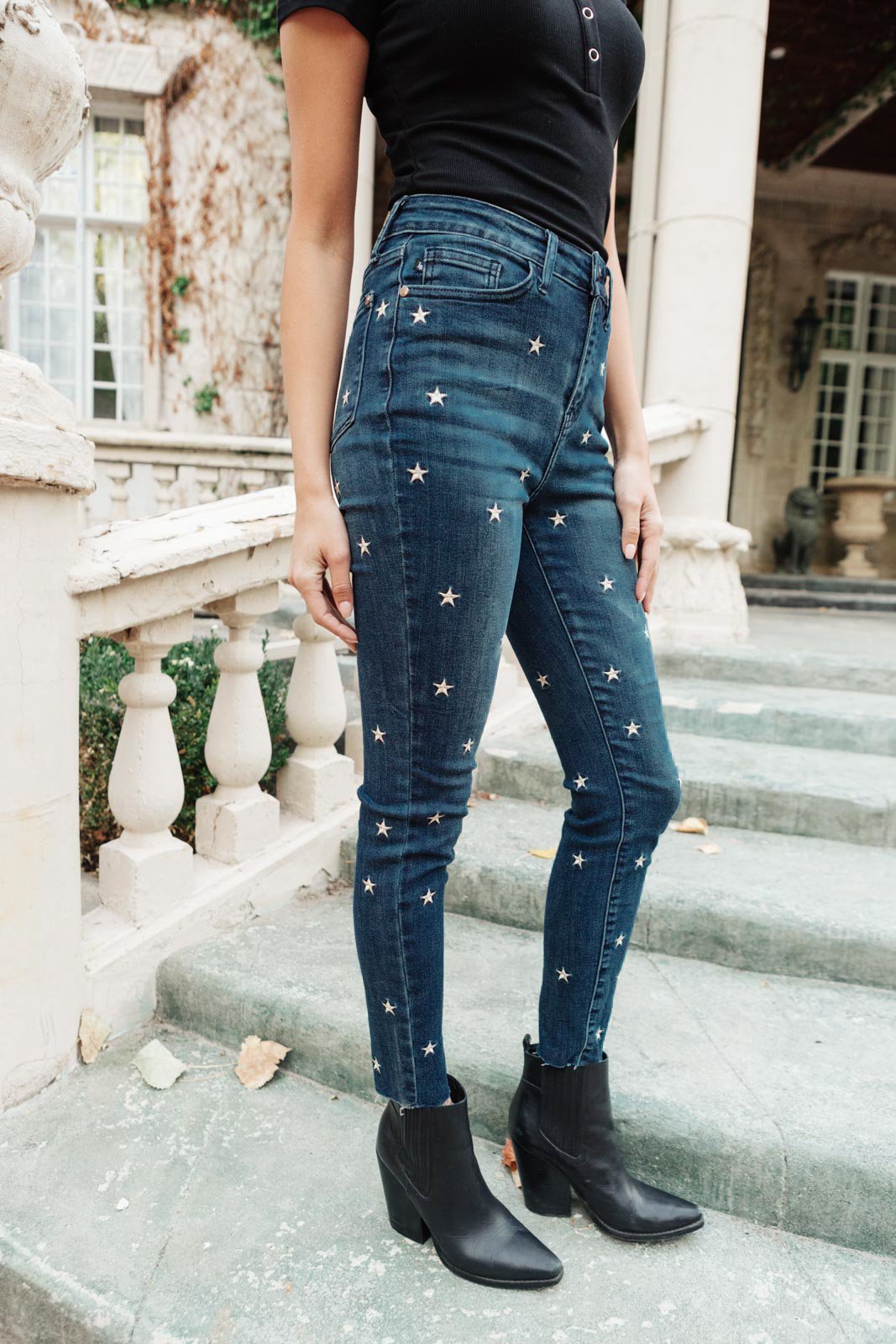 Lexington Embroidered Skinny Jeans
