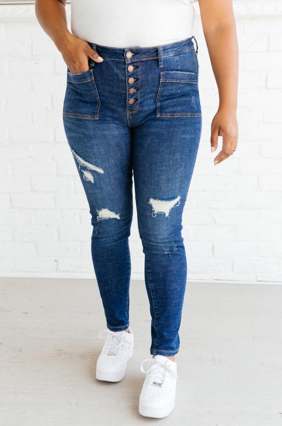 Pasadena Patch Pocket Skinny Jeans