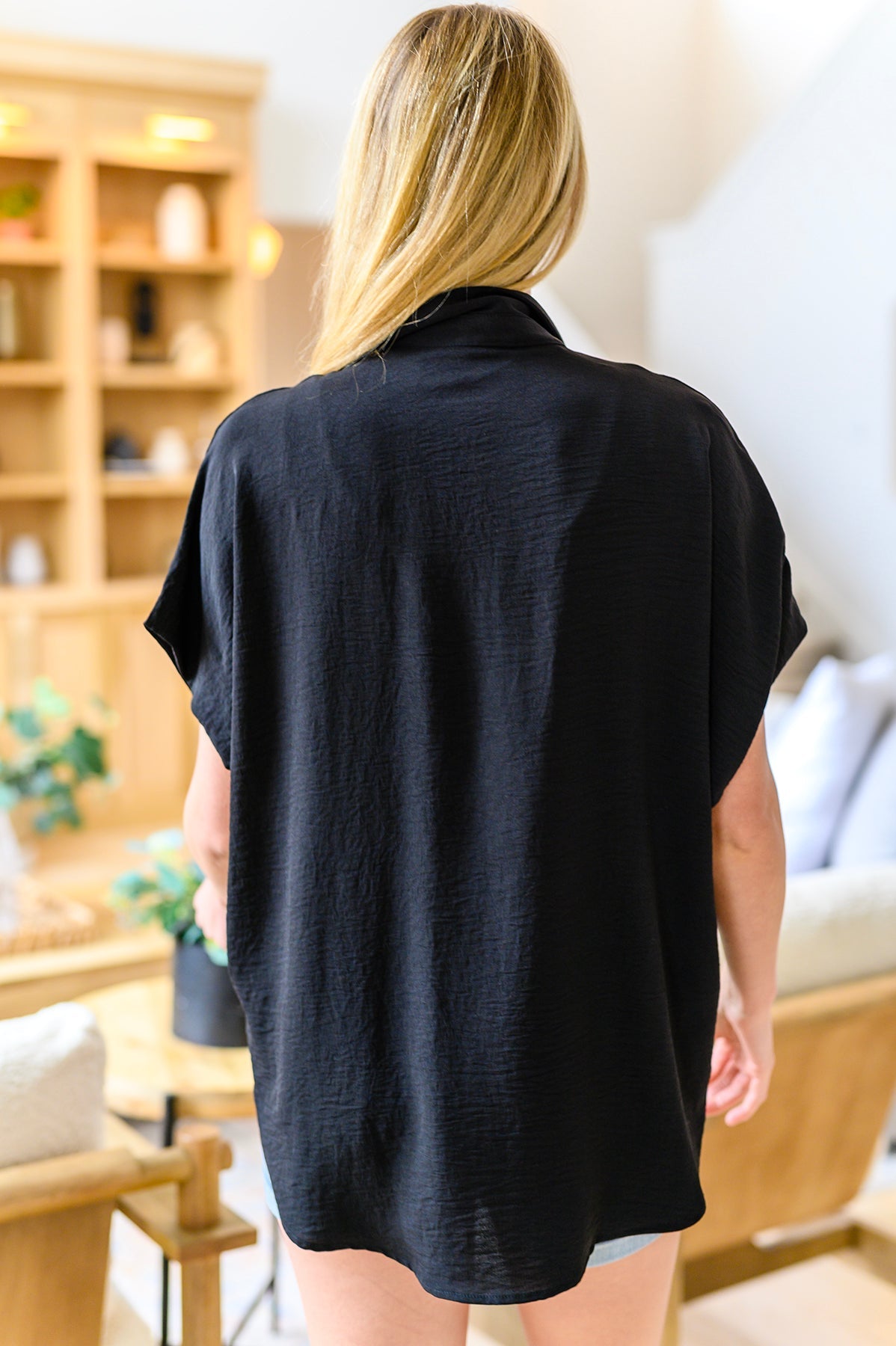 Tandy Button Down Blouse in Black