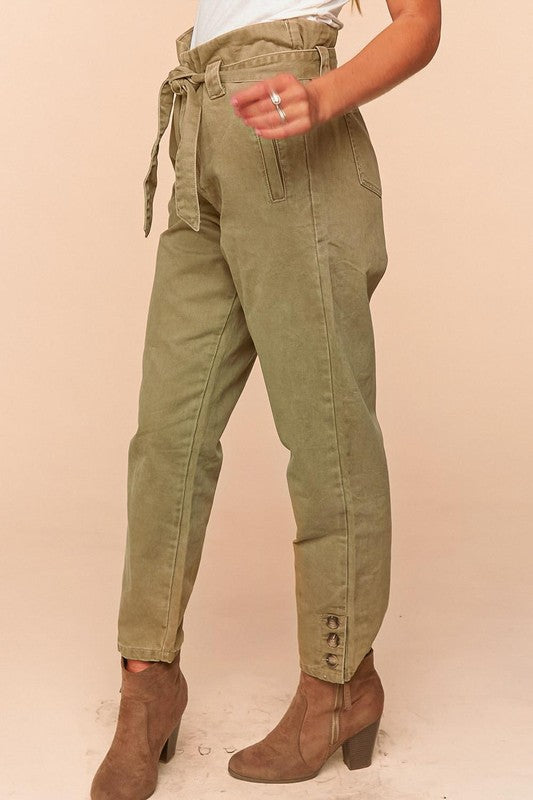 Bremerton Paper Bag Belted High Waist Trousers